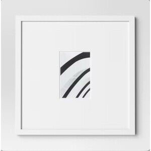Threshold 15x15 Square Picture Frame Matted to 4x6 Photo White NEW